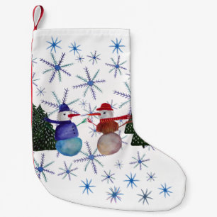 Cute Snowman Small Christmas Stocking