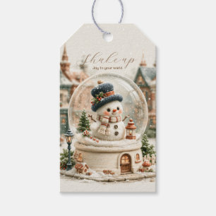 Cute Snowman Snow Globe Gift Tags