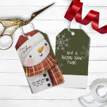 Cute Snowman Snowflakes Merry Christmas Gift Tags<br><div class="desc">Wish your friends and family a lovely and joyful Merry Christmas and a Happy New Year with this cute Snowman Christmas gift tag. Simply customise it with your family name,  names and message for the new year in the back.</div>