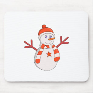 Cute Snowman Star Mouse Mat