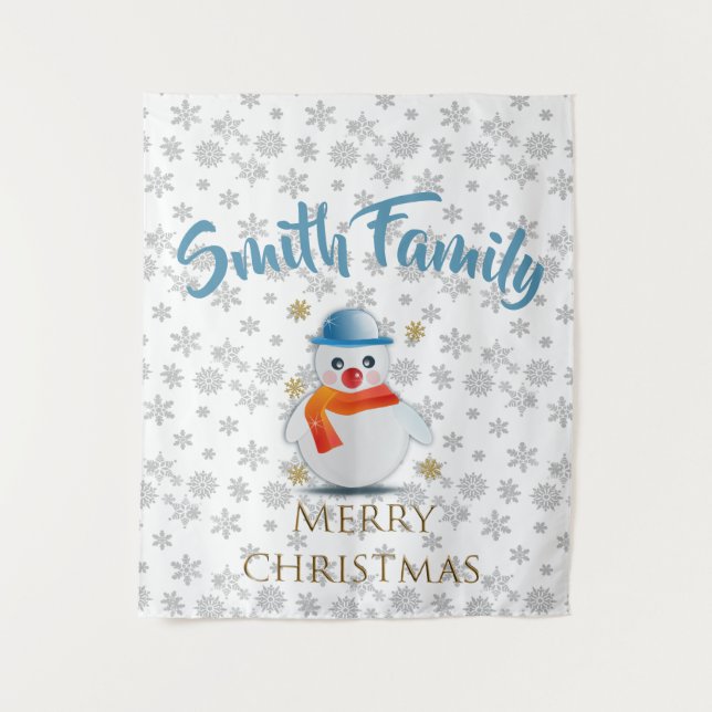 Cute Snowman Tapestry (Front)