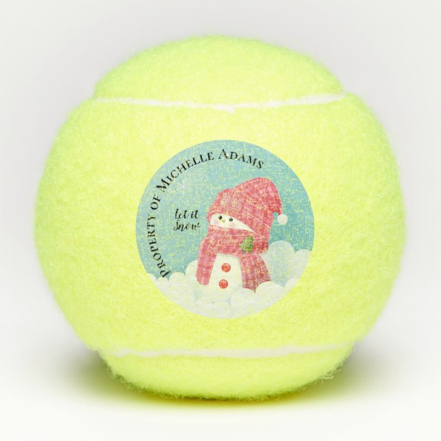 Cute Snowman Tennis Balls (Front)