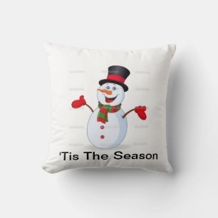 Cute snowman throw pillow