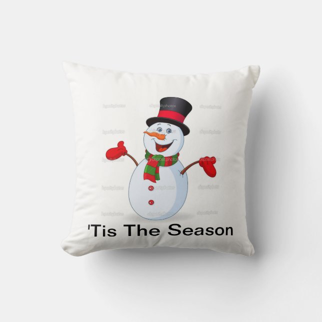 Cute snowman throw pillow (Front)