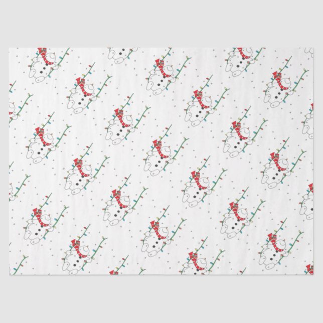Cute Snowman Tissue Paper (Front)