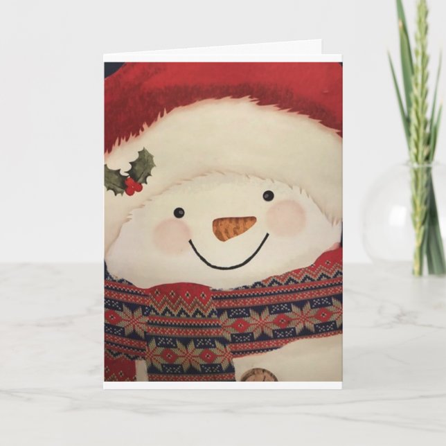 **CUTE SNOWMAN**  TO "FAMILY AND FRIENDS" HOLIDAY CARD (Front)