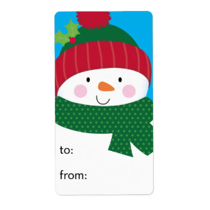 Cute Snowman To From Christmas Gift Tags