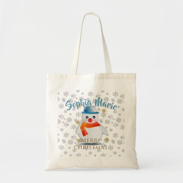 Cute Snowman Tote Bag (Front)
