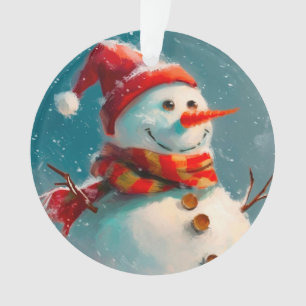 Cute Snowman Vintage Christmas Ornament