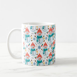 Cute Snowman Winter Christmas Pattern Coffee Mug