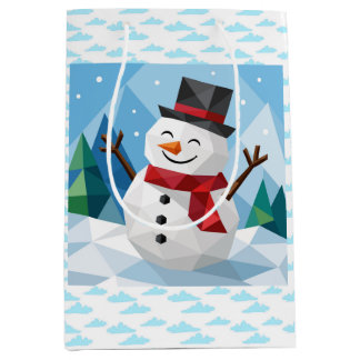 Cute Snowman Winter Wonderland Christmas Gift Bag