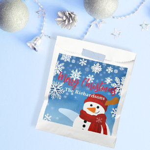Cute Snowman Winter Wonderland Merry Christmas Favour Bags