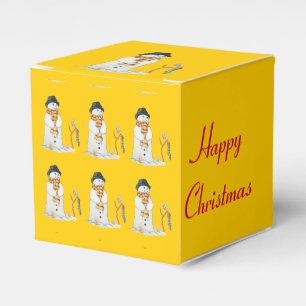 Cute snowman with Christmas stocking Favour Box