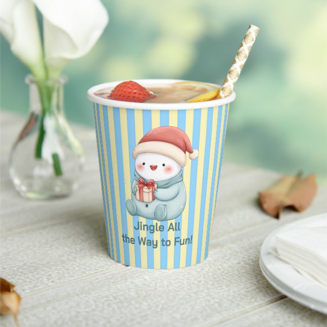Cute Snowman with Gift Paper Cups (Insitu)
