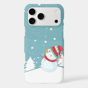 Cute Snowman with Knit Hat and Scarf