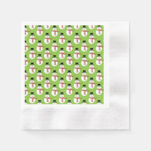 Cute Snowman with Scarf Holiday Pattern Napkin