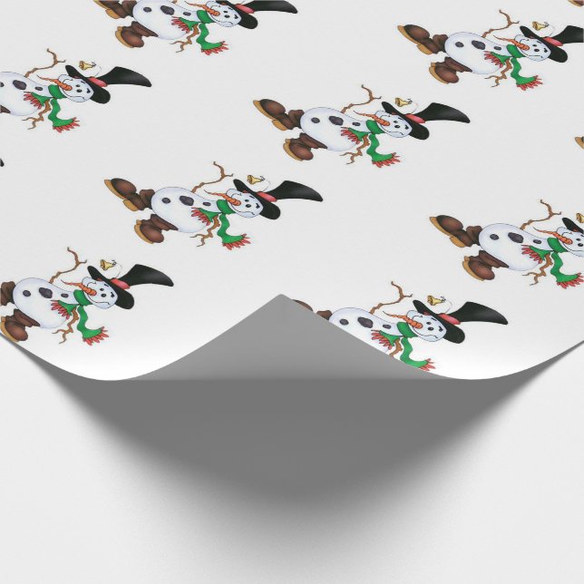 Cute Snowman Wrapping Paper (Corner)