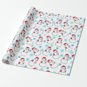 Cute Snowmen Cartoon Pattern Wrapping Paper
