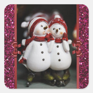 Cute Snowmen Christmas Sticker