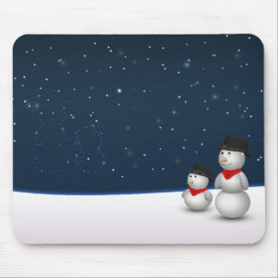 Cute Snowmen Constellation Mouse Mat