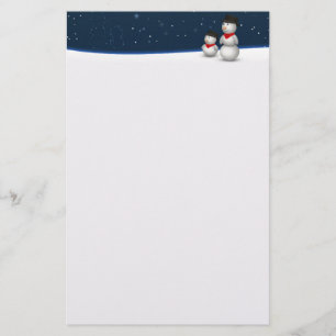 Cute Snowmen Constellation Stationery