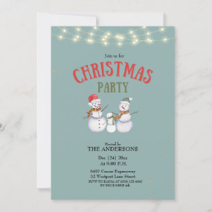 Cute Snowmen Family Christmas Party invitation