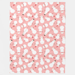 Cute Snowmen Fleece Blanket