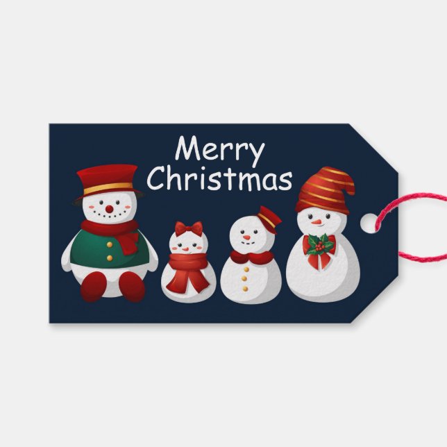 Cute Snowmen Gift Tags (Front (Horizontal))