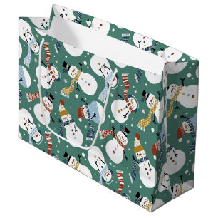 Cute Snowmen Large Gift Bag