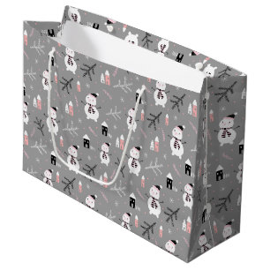 Cute Snowmen Large Gift Bag