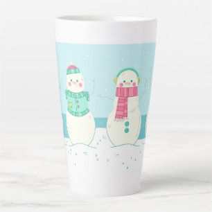 Cute Snowmen Latte Mug