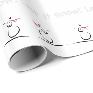 CUTE SNOWMEN 'Let it Snow' Wrapping Paper