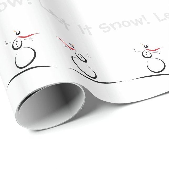 CUTE SNOWMEN 'Let it Snow' Wrapping Paper (Roll Corner)