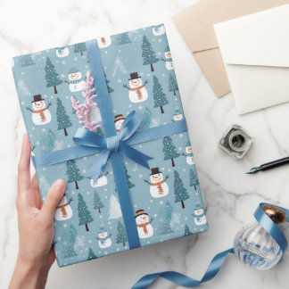 Cute Snowmen Winter Wrapping Paper