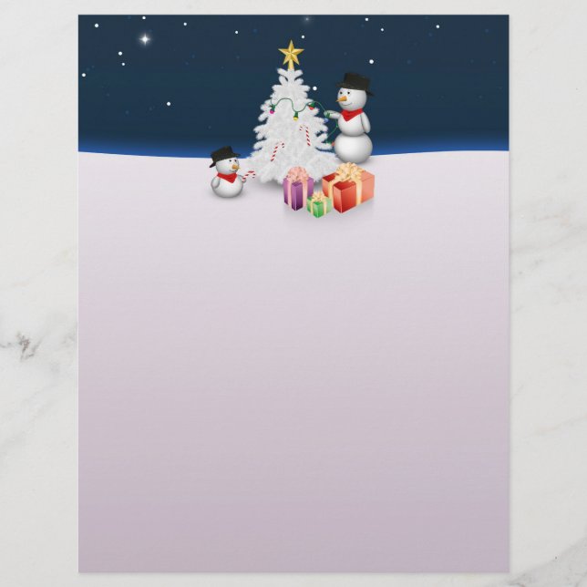 Cute Snowmen with Christmas Tree (Front)