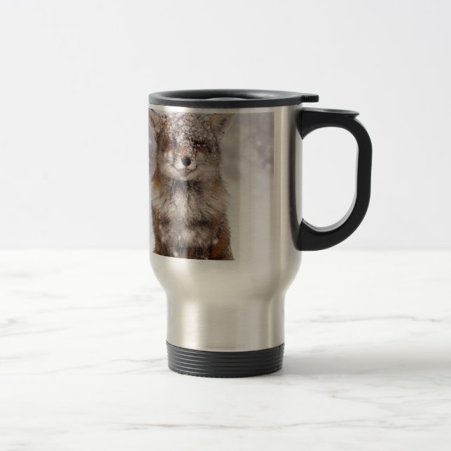 Cute Snowy Fox! Travel Mug (Right)