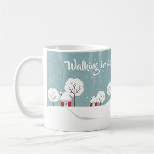 Cute Snowy Houses and Trees Winter Coffee Mug