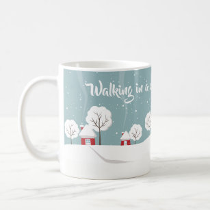 Cute Snowy Houses and Trees Winter Coffee Mug