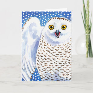 Cute Snowy Owl Christmas winter card