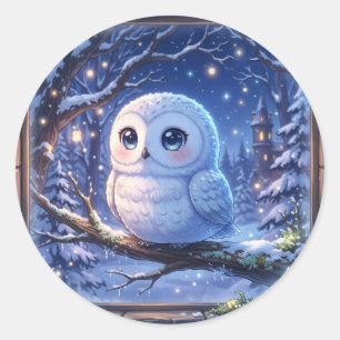 Cute Snowy Owl Sticker