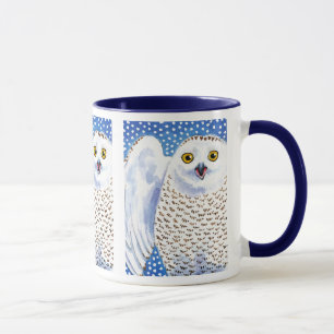 Cute snowy owl winter nature mug