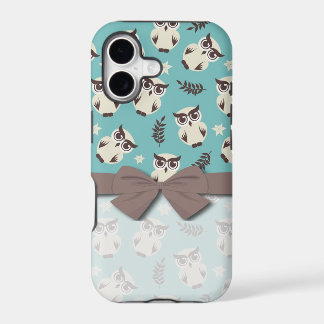 cute snowy white owls pattern