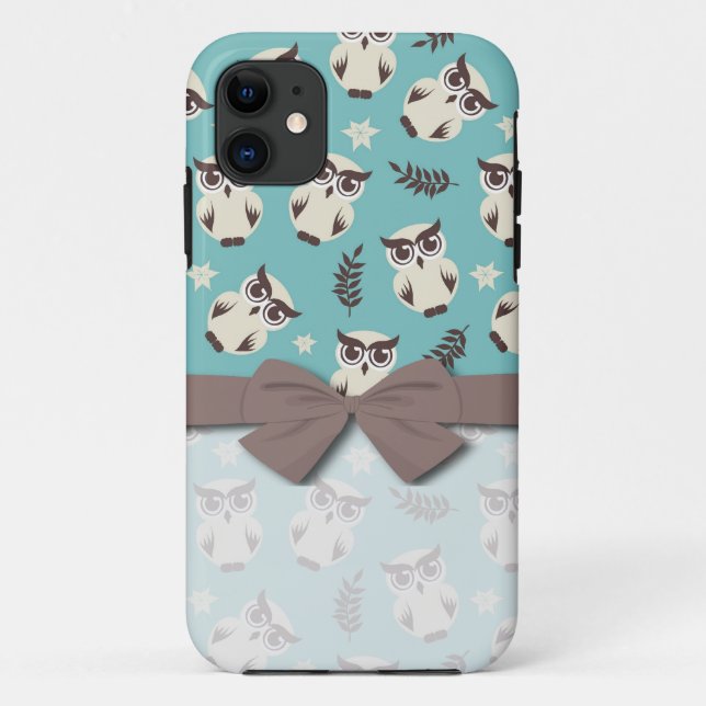 cute snowy white owls pattern Case-Mate iPhone case (Back)