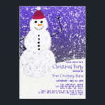 Cute Snowy White Snowman Corporate Christmas Invitation<br><div class="desc">This cute, artistic, and fun corporate Christmas party invitation is perfect for the festive and cheery event. It features a hand-painted white snowman with red hat illustration on top of a blue gradient sky with flurries of snow falling. It's artsy, festive, adorable, and unique; perfect for setting your party vibe!...</div>