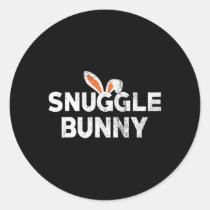 Cute Snuggle Bunny Easter Day Idea Classic Round Sticker