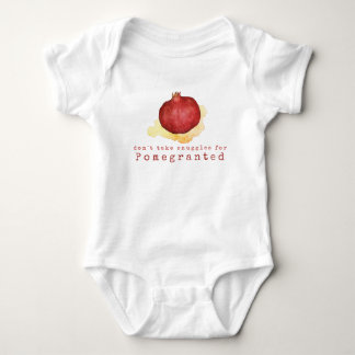 Cute Snuggle Pomegranate Fruit Pun Baby Bodysuit