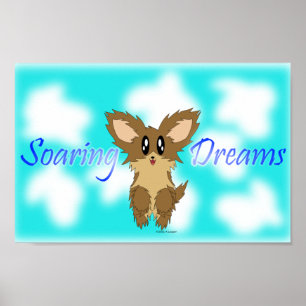 Cute Soaring Dreams Scuffy Puppy Dog Poster