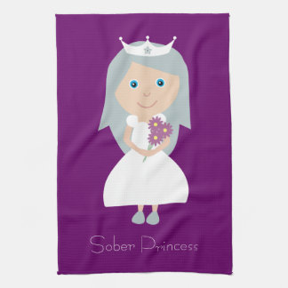 Cute Sober Princess Purple Tea Towel