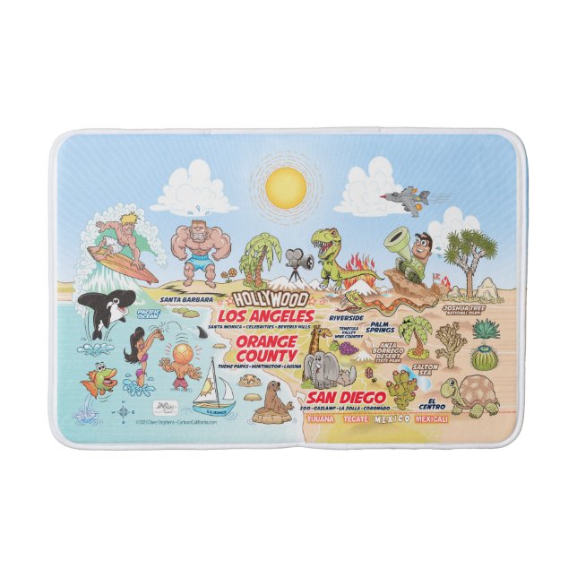 Cute SoCal Bath Mat (Front)
