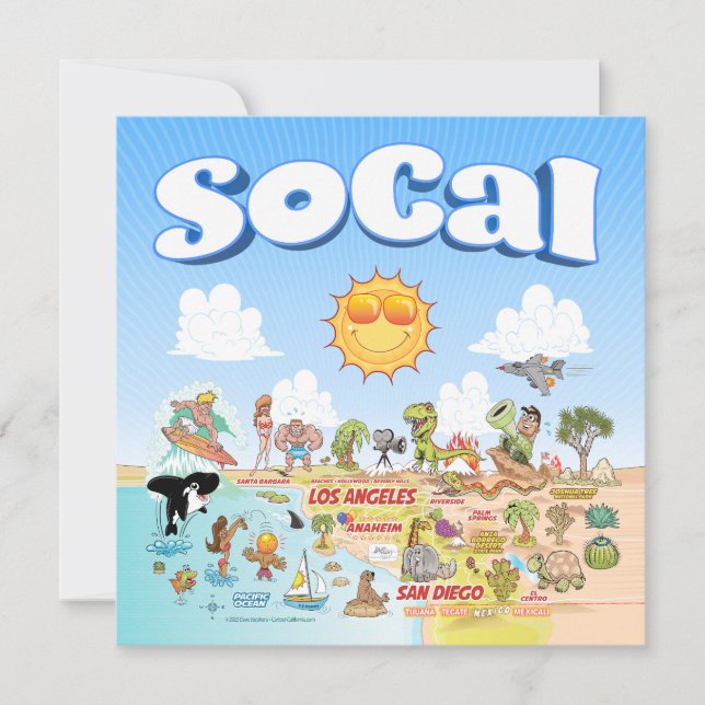 Cute SoCal Blank Invitation (Front)